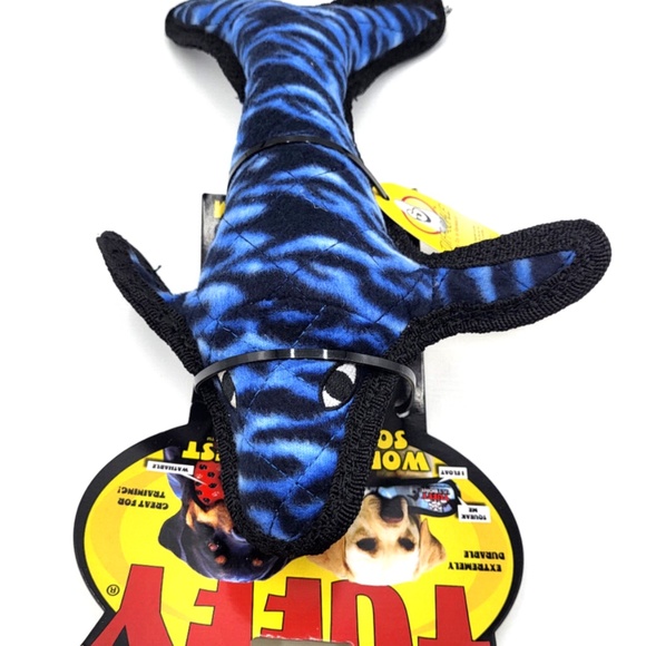 Blue Whale Tuffy Toy for Dogs- Extremely Durable, Squeaky, Washable M/L Dog Toy - Picture 3 of 3